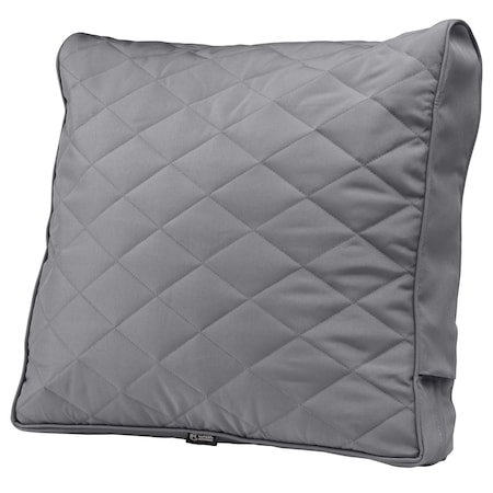 Classic Accessories Montlake FadeSafe Patio Chair/Loveseat Back Quilted Cushion, 25x22x4 Inch, Grey 62-064-GREY-EC
